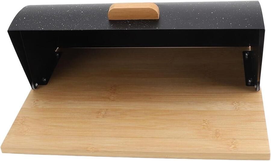 Houten Broodtrommel Brooddoos Keuken Brood Vers Houden Platte Zijkanten Ontwerp 38 x 16 x 28 cm