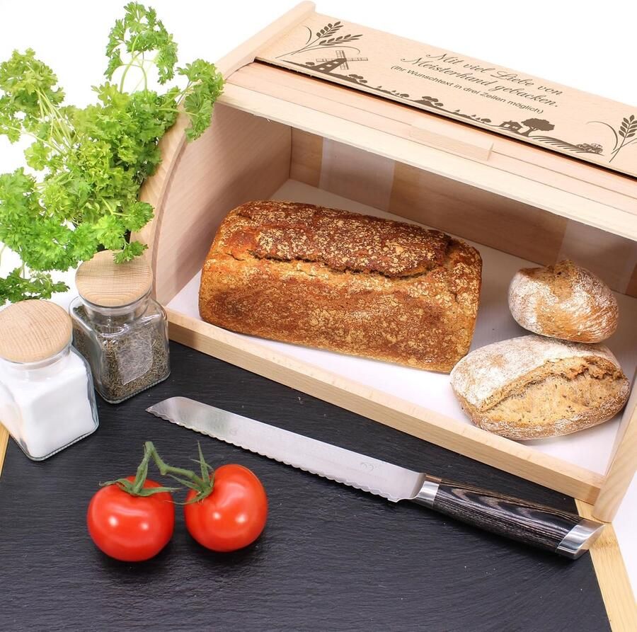 Houten Broodtrommel met Roldeksel Luxe en Duurzame Brood bewaren