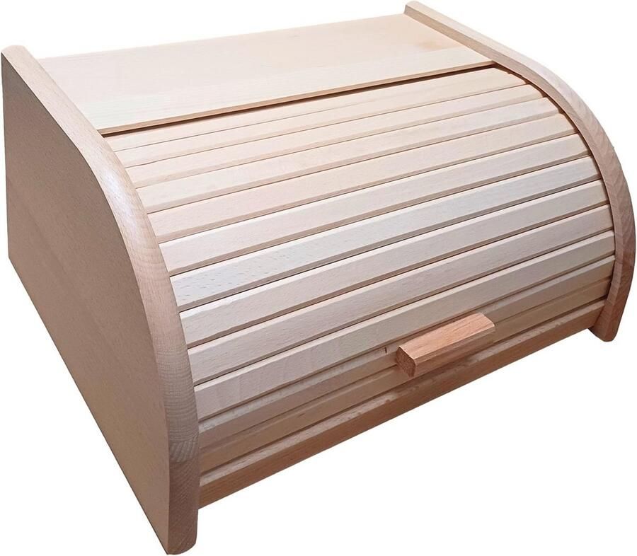 Houten broodtrommel met roldeur of drop-down-deur Perfect voor het bewaren van brood