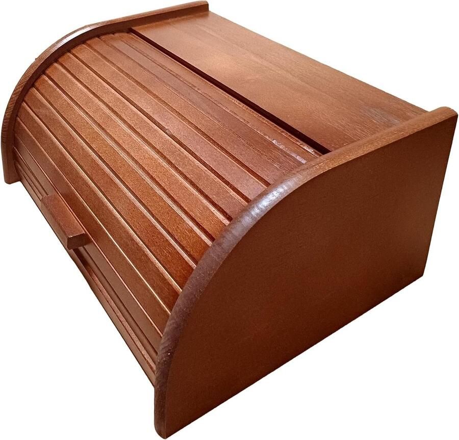 Houten broodtrommel met roldeur of klepdeksel voor brood en broodjes