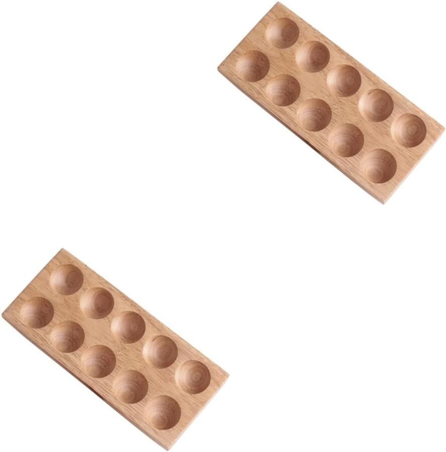 Houten Ei Houder Eierrek Keuken Opslag 10 Ronde Sleuven 25 x 11 x 3 cm