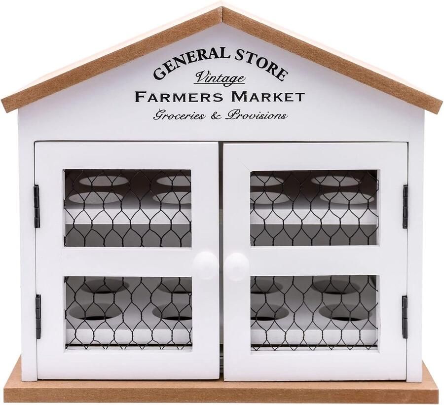 Houten Ei Houder Opberghouder Keuken Eieren Bewaren Ruimte voor 16 Eieren 265x24x15 cm Roze