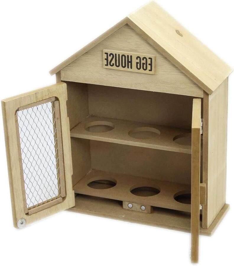 Houten Ei Huis Eierhouder Mand Keuken Organisatie Rustieke Stijl 6 Eieren Natuurlijk Hout