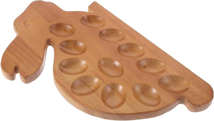 Houten Eierdop Houder Eierdraagtray Keuken Eieren Opbergen Creatieve Konijnvorm 3850 x 2400 x 160 cm Oranje