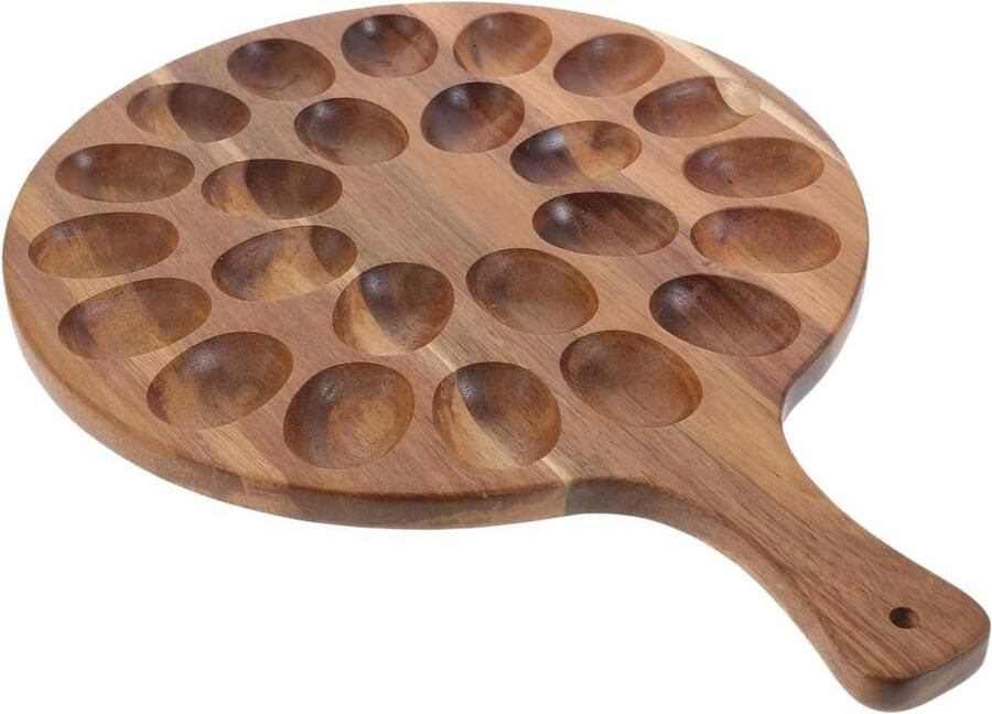 Houten Eierdop Tray Eierhouder Rekje Eieren Presenteren Praktisch Stijlvol Ontwerp 40.60X30.00X1.50CM Niet gespecificeerd