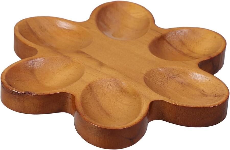 Houten Eierenhouder Eierrekje Keuken Eieren Opbergen Feestelijk Bloem Design 15 x 15 cm Bruin