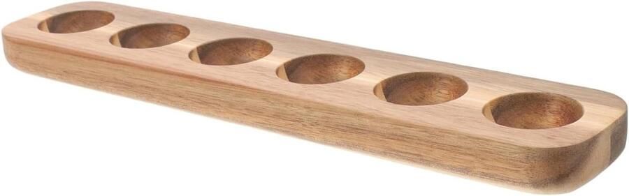 Houten Eierhouder Eierrek Keuken Eieren Opbergen Compartimenten Ontwerp 32cm Lengte Houtkleur