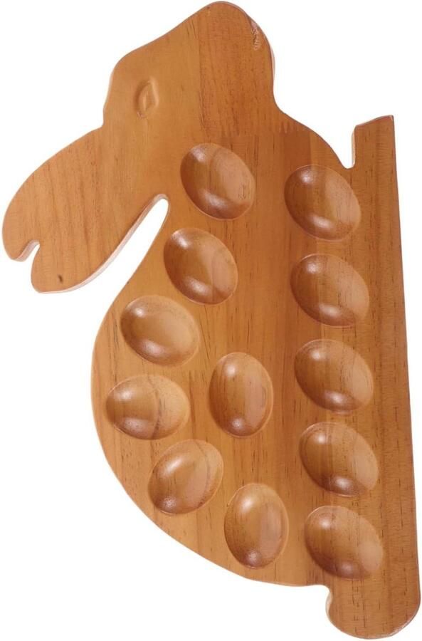 Houten Eierhouder Eierrek Keuken Eieren Opbergen Creatief Konijn Ontwerp 385 x 24 x 16 cm Oranje
