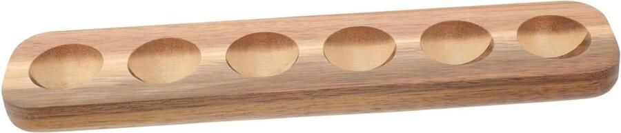 Houten Eierhouder Eierrek Keuken Eieren Opbergen Massief Hout Acacia 25x7x2.2cm Natuurlijk Hout