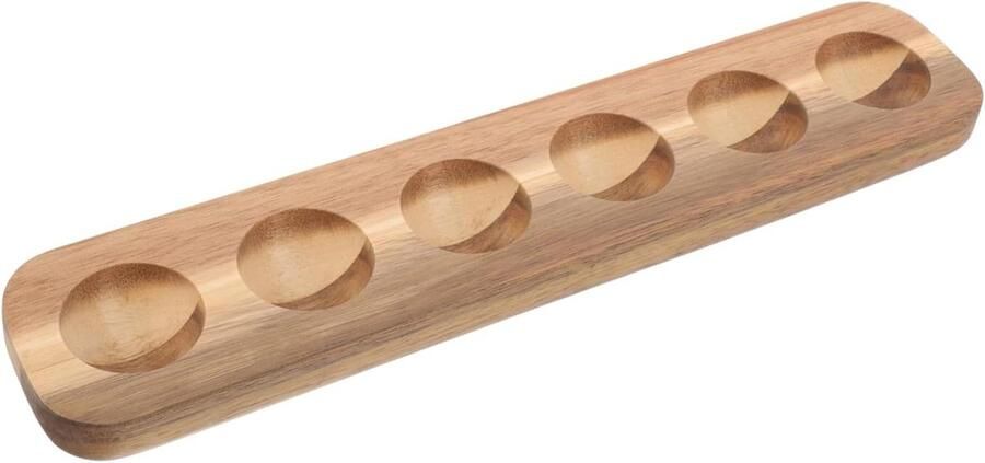 Houten Eierhouder Eierrek Keuken Eieren Opbergen Met Compartimenten 32x7x2.2cm Niet gespecificeerd