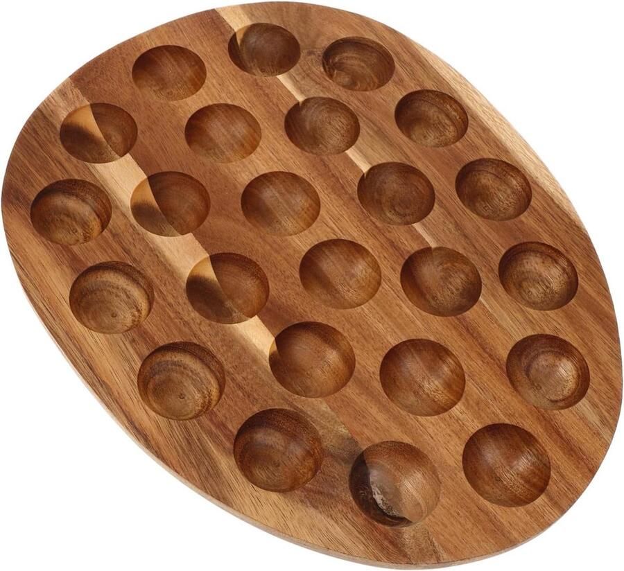 Houten Eierhouder Eierrek Keuken Eieren Opbergen Rustiek Design 34x27x2 cm Koffie