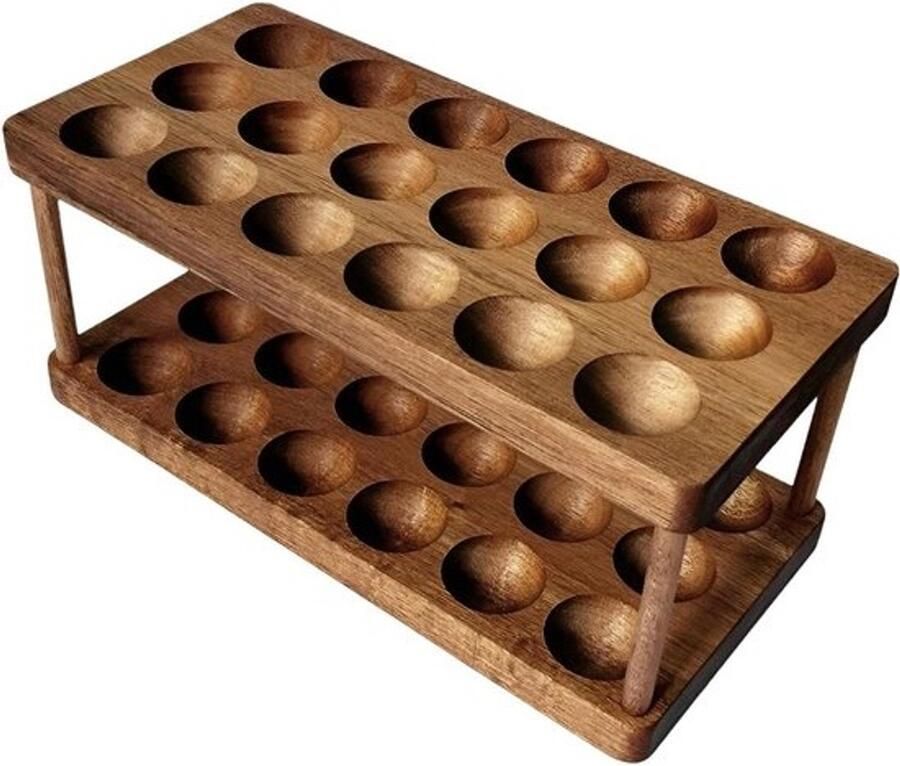 Houten Eierhouder Eierrek Keuken Eieren Organiseren Stapelbaar Ontwerp 36 Eieren Houtkleur