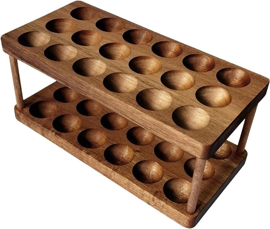 Houten Eierhouder Eierrek Keuken Eieren Organiseren Stapelbaar Ontwerp 36 Eieren Houtkleur