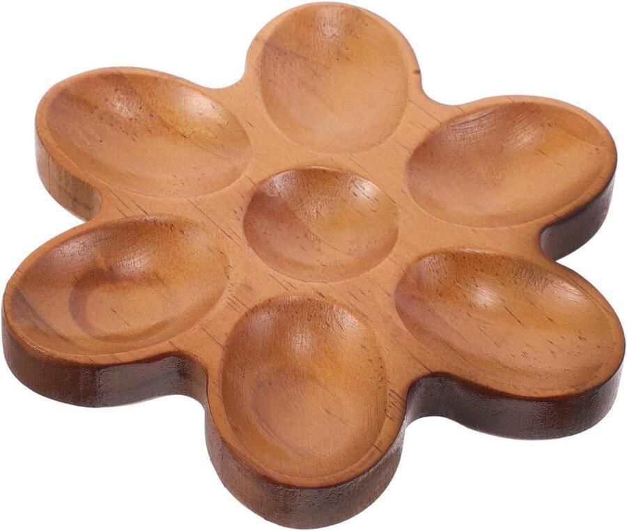 Houten Eierhouder Eierrekje Dienblad Eieren Opbergen Rustieke Stijl 15 x 15 cm Khaki