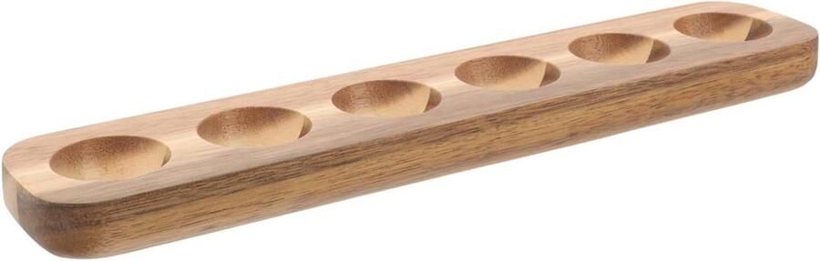 Houten Eierhouder Eierrekje Keuken Eieren Opbergen Met 6 Roosters 32x7x2.2 cm Niet gespecificeerd