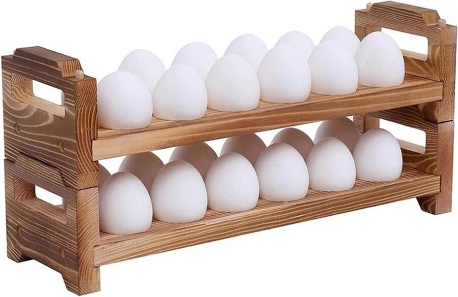 Houten Eierhouder Eierrekje Sorter Keuken Organisatie Stapelbaar Ontwerp 366 cm Houtkleur