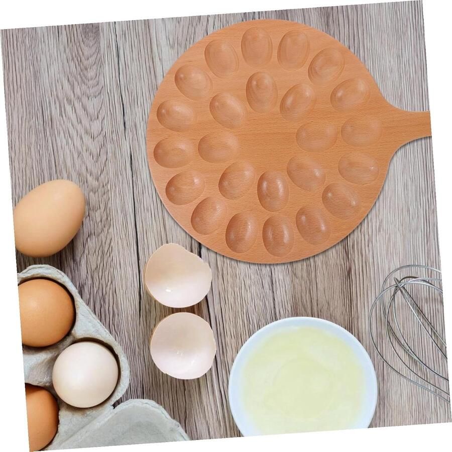 Houten Eierhouder Eierschaal Tray Paasdecoratie Praktisch Ontwerp 40.6 x 30 x 1.5 cm Khaki
