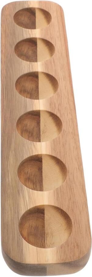 Houten Eierhouder Keuken Opberger Eieren Bewaren Zes Vakken 32x7x2.2cm Natuurlijk Hout