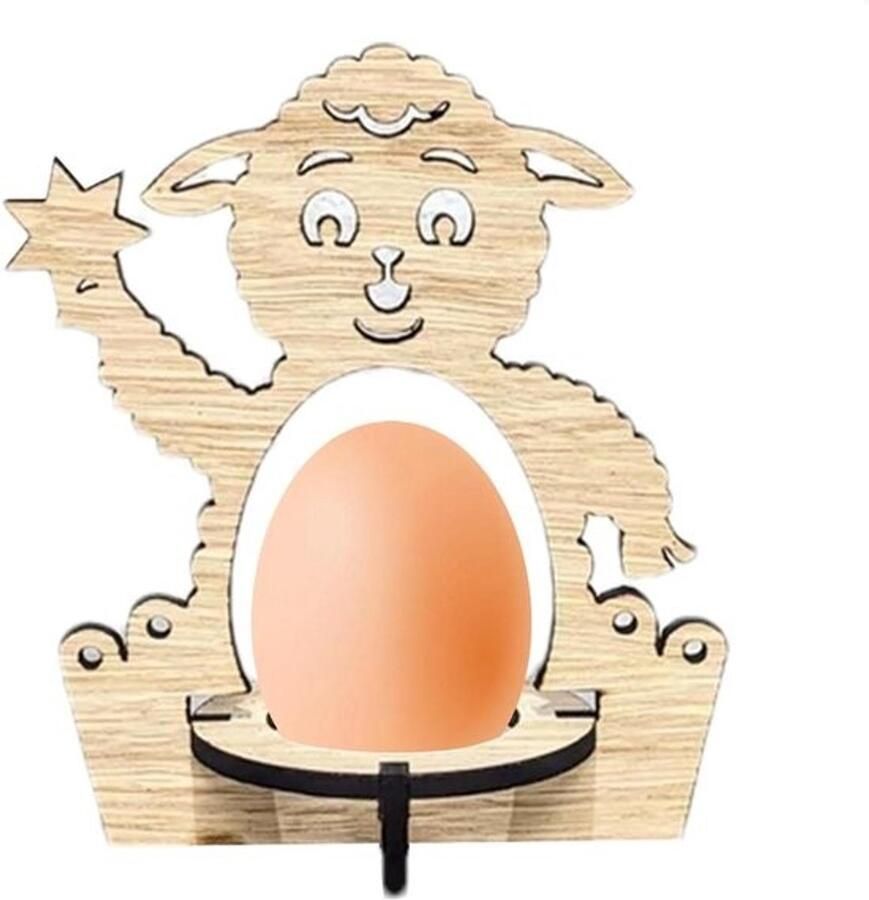 Houten eierhouder Paasdecoratie Feestelijke decoratie Dierlijke thema's Tot 16.5 cm Niet gespecificeerd
