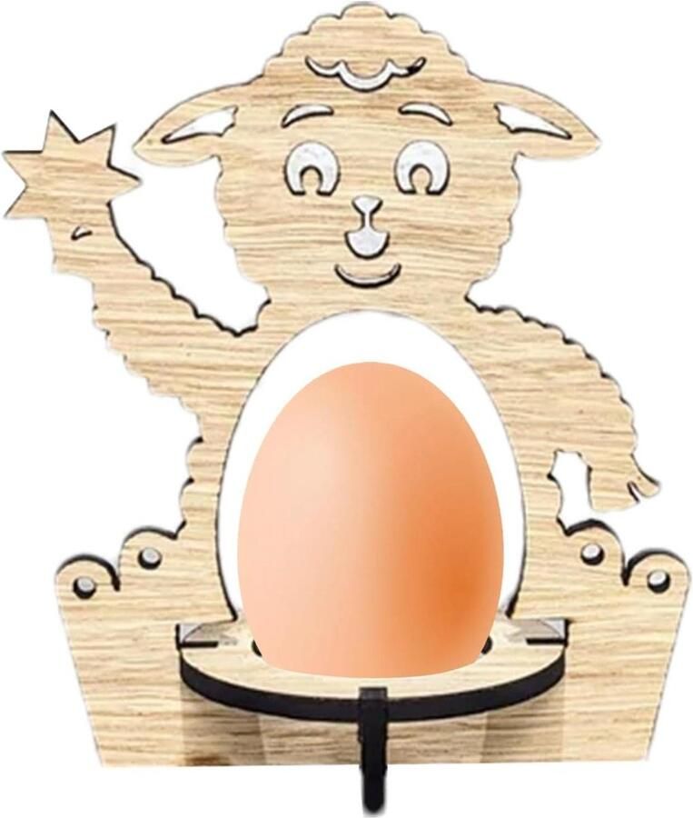 Houten eierhouder Paasdecoratie Feestelijke decoratie Dierlijke thema's Tot 16.5 cm Niet gespecificeerd