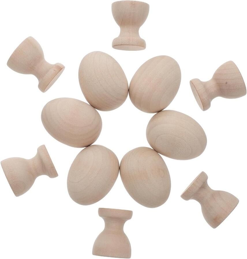 Houten Eierhouders Eierdopjes Paasdecoratie Stevig Hout 47x47x47 mm kleuren