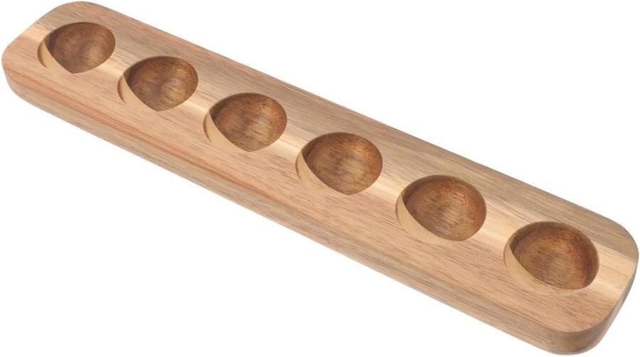Houten Eierrek Eierhouder Keuken Eieren Opbergen Glad Oppervlak 190 Gram Houtkleur
