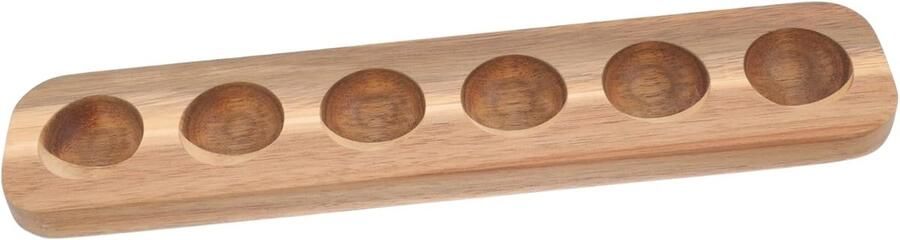 Houten Eierrek Eierhouder Keuken Eieren Opbergen Met Vakken 32 cm Lengte Houtkleur