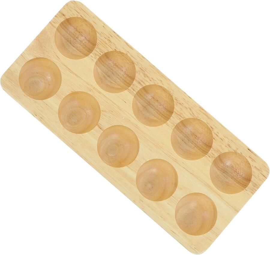 Houten Eierrek Eierhouder Keuken Eieren Opbergen Natuurlijk Hout 25 cm Lengte Assorti