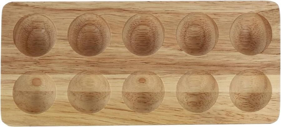 Houten Eierrek Eierhouder Keuken Eieren Presenteren Vlakke Bodem 32x11.5x2.2cm Niet gespecificeerd