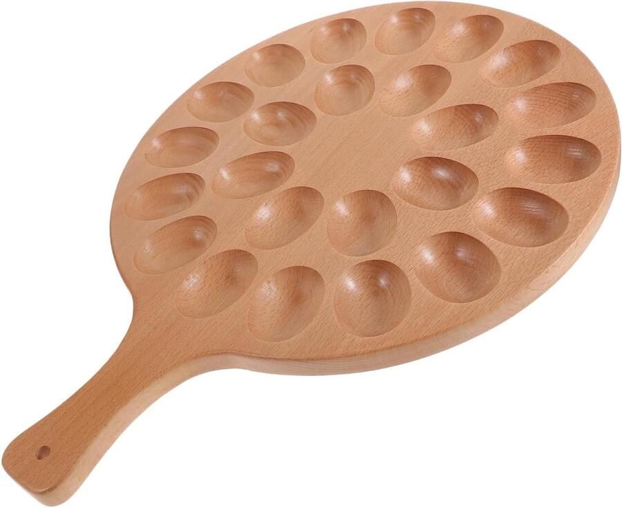 Houten Eierrek Eierhouder Keuken Feestelijke Opslag Gladde Afwerking 40.6 x 30 x 1.5 cm Houtkleur