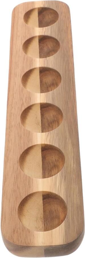 Houten Eierrekje Eierhouder Keuken Eieren Opbergen Met Compartimenten 25x7x2.2 cm Natuurlijk Hout