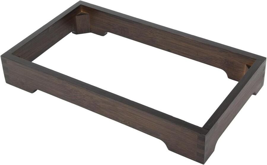 Houten Fornuis Frame Kookplaat Standaard Apparaat Plaatsen Afgeronde Hoeken 40 x 23 cm Houtkleur