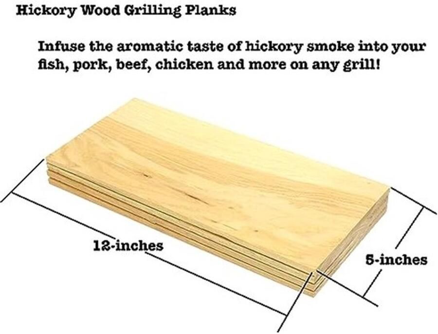 Houten Grillplank 12 x 5 Hickory 4-Pack