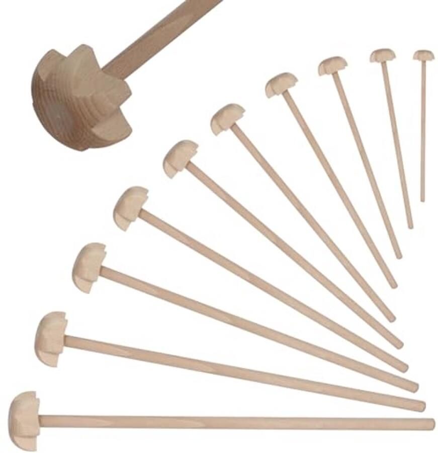 Houten handmixer van FSC-gecertificeerd beukenhout 30 x 4.5 cm