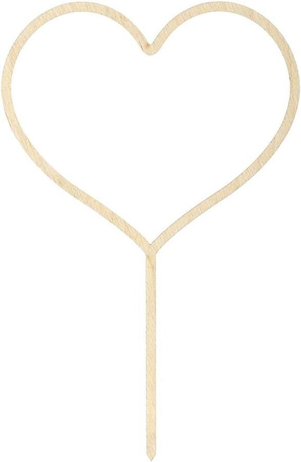Houten hart taart topper bruiloft natuurlijke decoratie boho rustiek