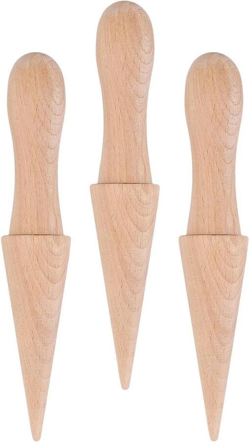 Houten IJscopper Wafelrol Krumkakevorm Desserts Maken Ergonomische Handgreep 21 cm Beige