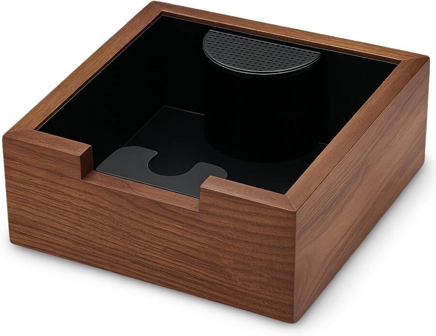 Houten Klopbox Koffiedik Bak Espresso Bereiding Schokabsorberende Staubalk 17.78 x 7.62 cm Walnoot
