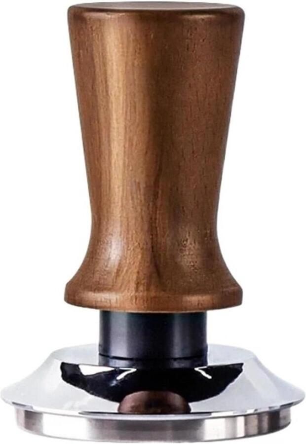 Houten Koffie Tamper Espresso Sabotage Koffie Bereiden Veerbelast Gekalibreerd 58MM Plat Niet gespecificeerd