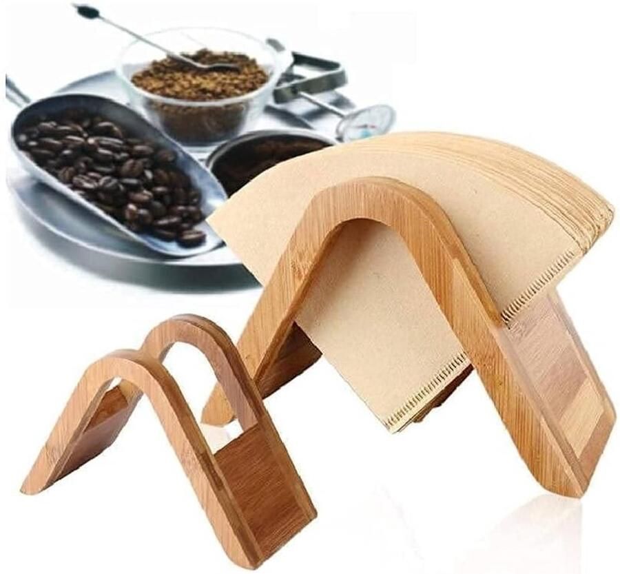 Houten Koffiefilter Houder voor Filterpapier Opbergplank en Display voor Espressomachine en Koffie Accessoires