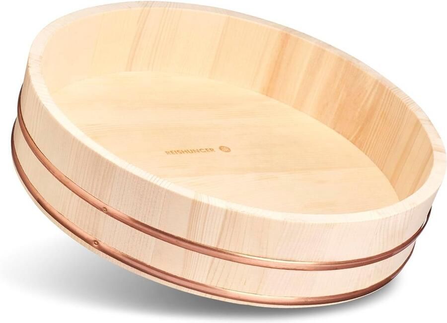 Houten Kom voor Sushi Rijst Bereiding Traditionele Hangiri