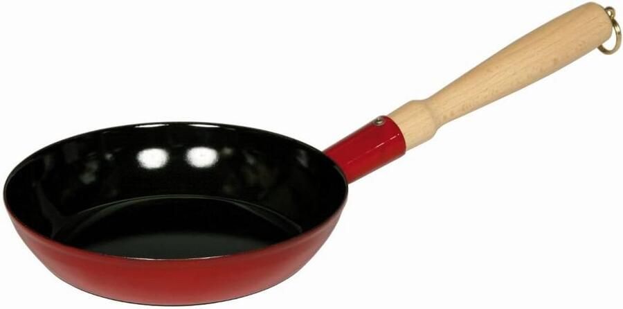 Houten Kookpan Sauspan Emaille Lekker Koken Nikkelvrij Gebruik 20 cm 39L Rood