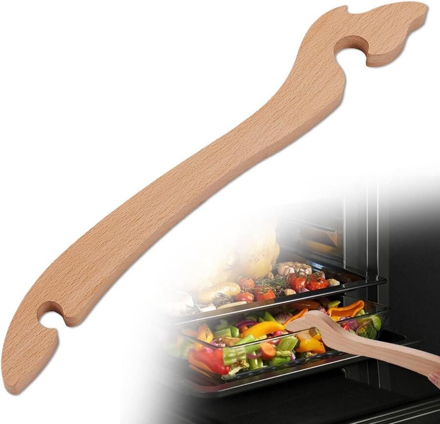 Houten Oven Uitschuiver Veilig en Praktisch Hulpmiddel om Hete Rolschappen Zonder Verbranden te Verwijderen