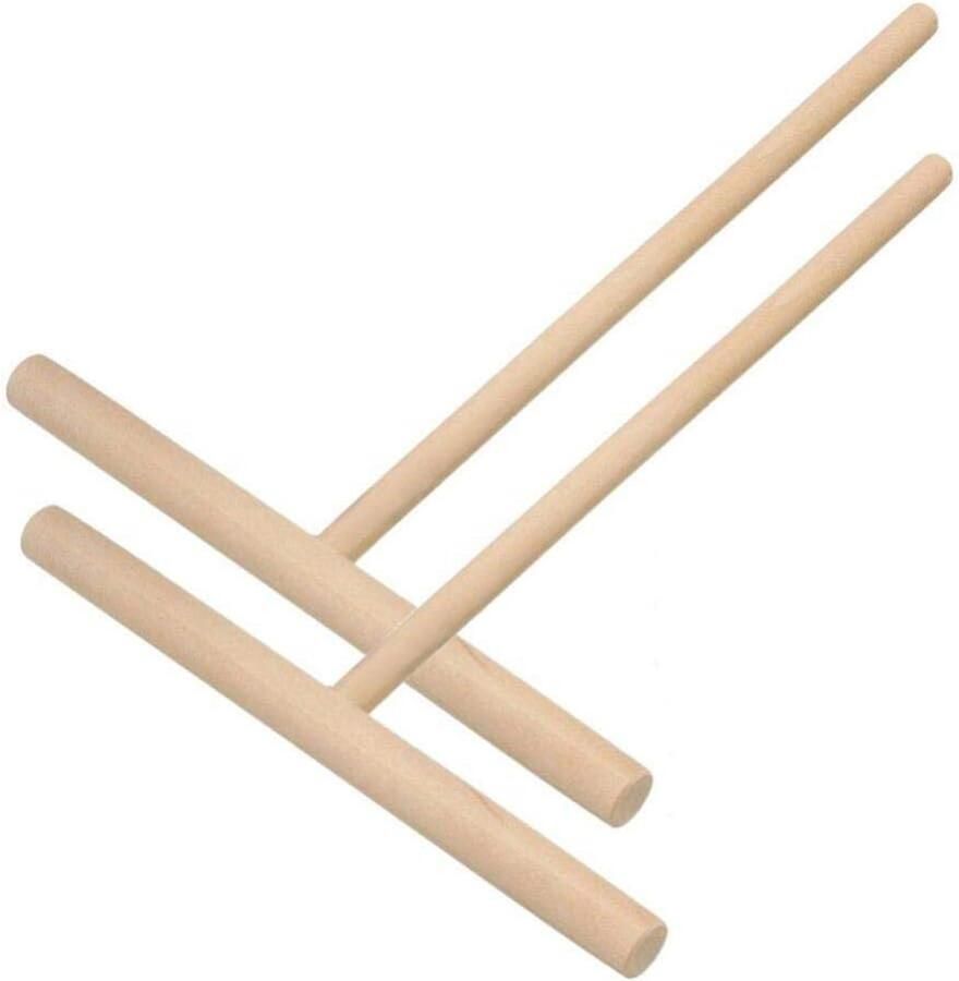 Houten Pannenkoek Beslagspreider Set 2 Stuks Keukengerei voor Crêpes