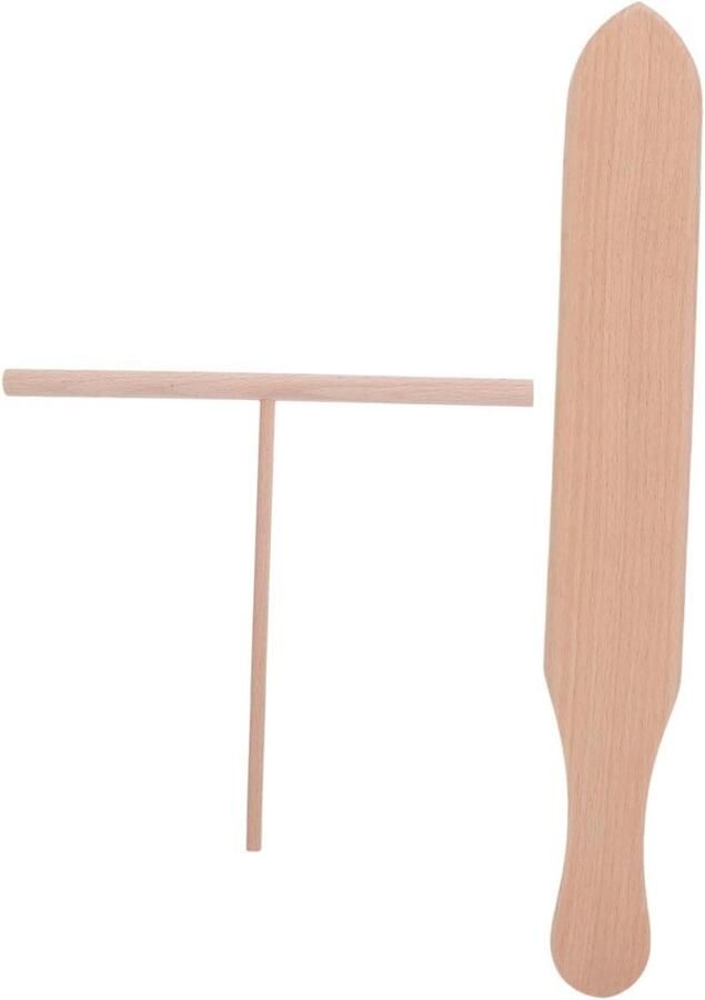Houten Pannenkoek Spatel Crepe Maker Set Pannenkoeken Bakken Zwaardvormig Ontwerp 19.5x18x1.5CM Natuurlijk Hout