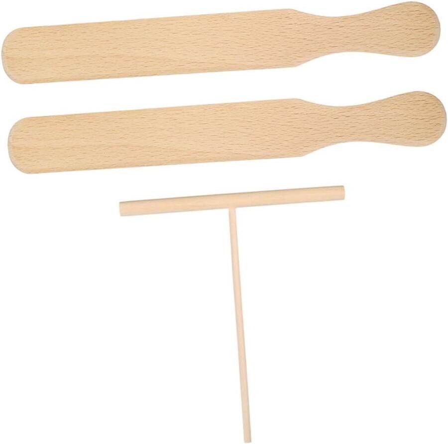 Houten Pannenkoek Spatels Crepe Spreader Set Pannenkoeken Bakken Ergonomisch Ontwerp 30CM Khaki