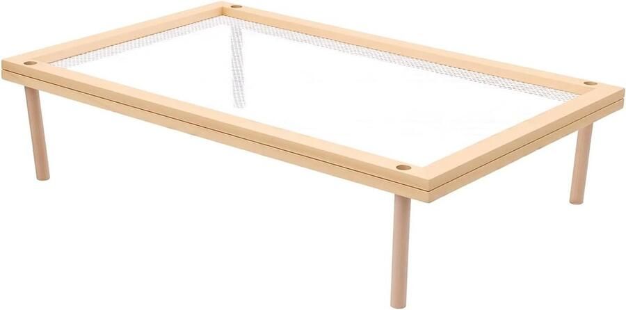 Houten Pasta Droogrek Voedseldroger Stand Pasta Drogen Verbeterde Luchtstroom 39x24.5x1.8cm Houtkleur