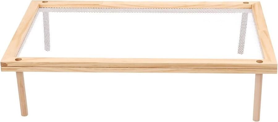 Houten Pasta Rek Voedseldroger Standaard Drogen van Ingrediënten Verbeterde Luchtstroom 41 x 29 x 3 cm