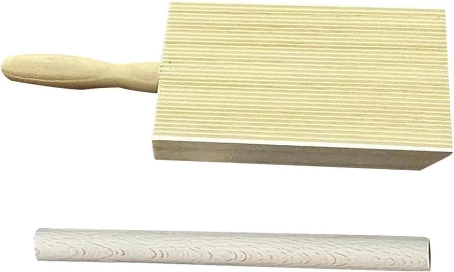Houten Pastamaker Deeg Gereedschap Zelf Pasta Maken Uniek Handwerk 25.5cm Lengte Natuurlijk Hout