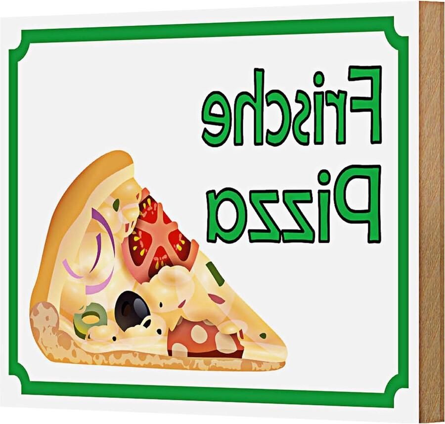 Houten Pizza Bord Decoratie Keuken Pizza Liefhebber UV-Druk Proces 18x12 cm Meerkleurig