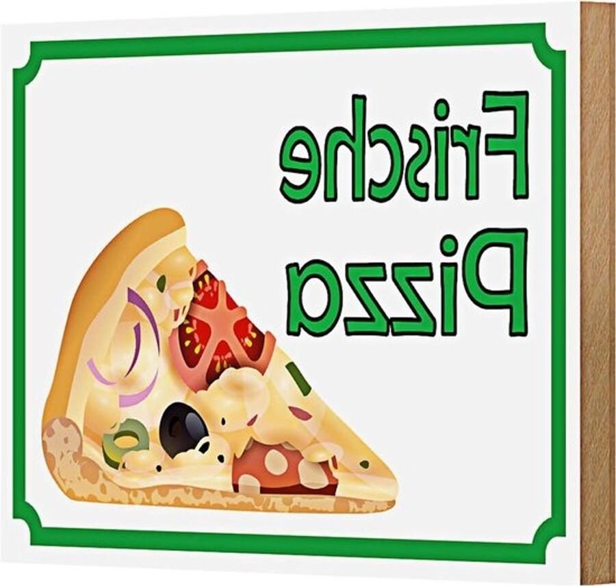 Houten Pizza Bord Keukendecoratie Voor Pizzaliefhebbers UV-drukproces 18x12 cm Meerkleurig